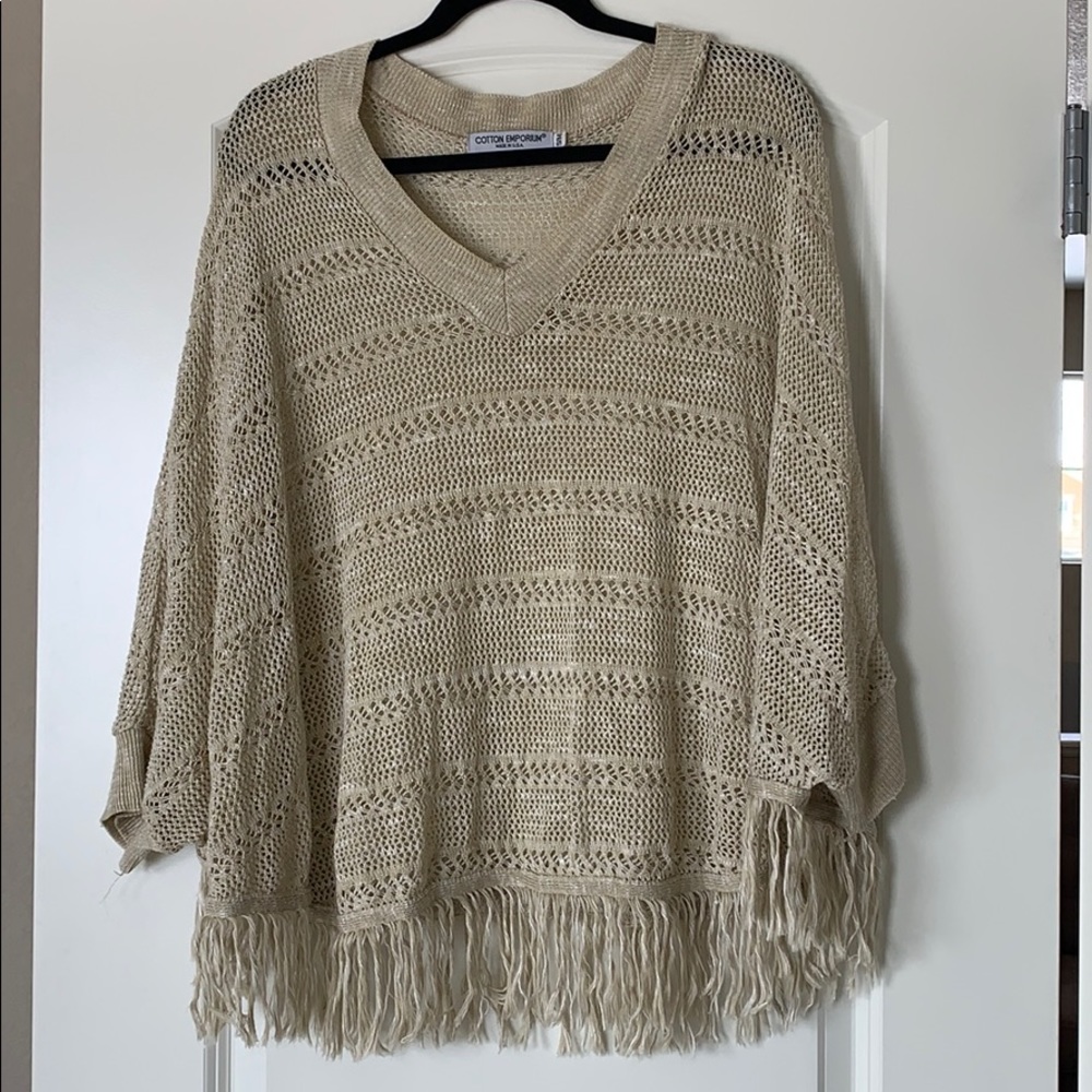 Cream Knit Poncho - Size S/M!